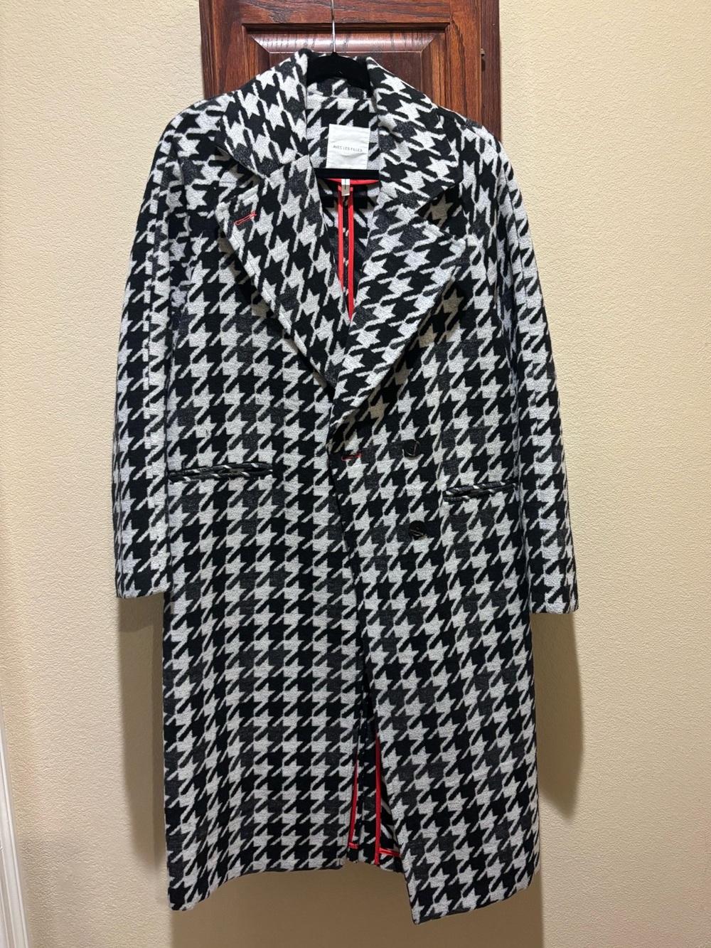 Houndstooth Long Coat